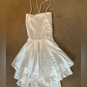 Elegant White Satin Dress
